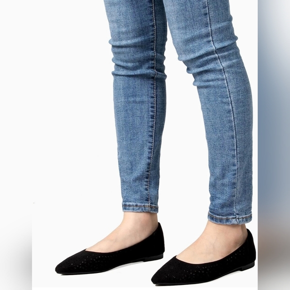 Women's Pointed Toe Ballet Flats Casual Soft Slip On Classic Shoes Black size 7 - Picture 7 of 12